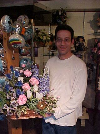 Mike with the flowers!